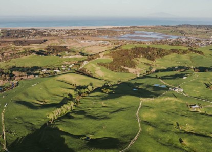 reset mangawhai hills aerial view