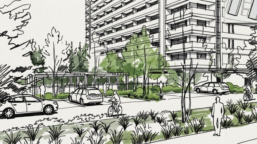 reset green urban masterplan design sketch
