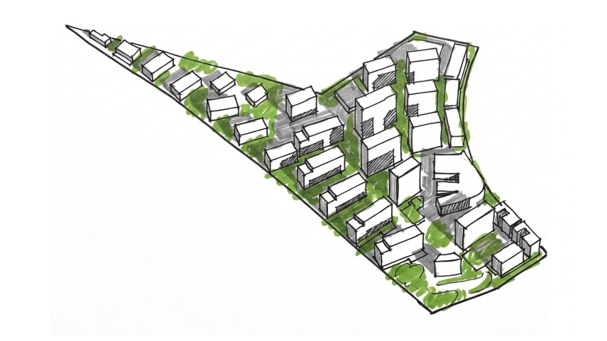 reset walkable neighbourhood landscape design sketch